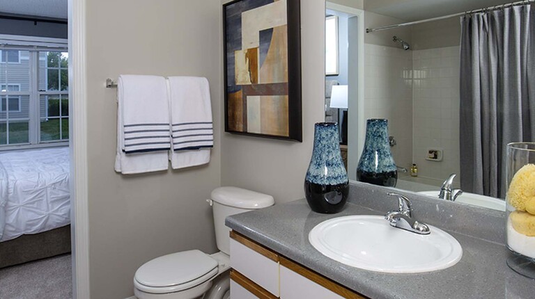 Spacious Bathroom with Ample Counterspace