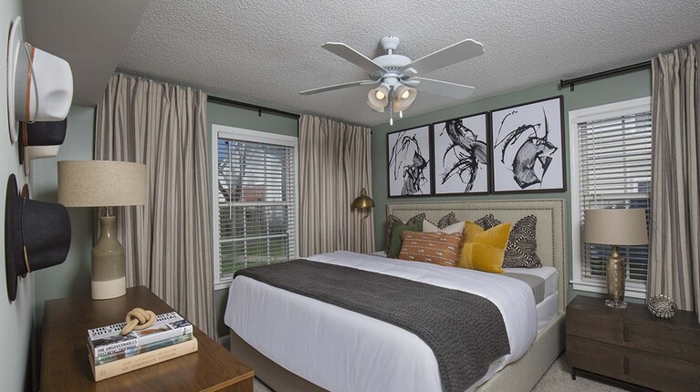 Spacious Bedroom with Ceiling Fan