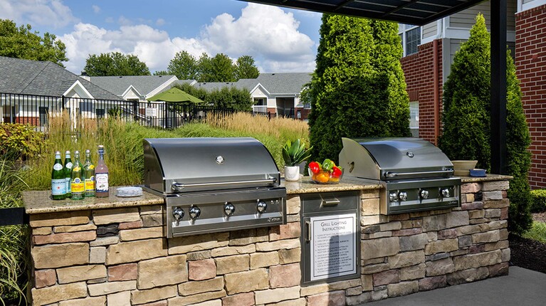 Outdoor grill station