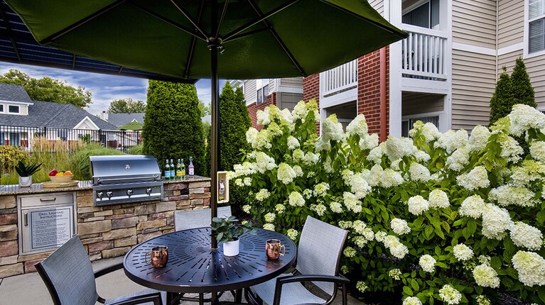 Outdoor Grill with Patio Seating