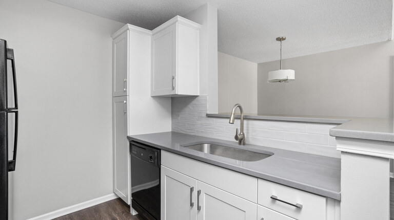 Modern Kitchen with White Cabinets