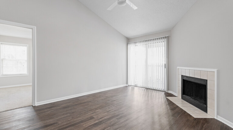 Spacious Living Room with Fireplace